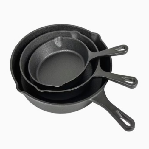 Serrano Pre Seasoned Cast Iron Skillet Fry Pan Set - 3 Piece